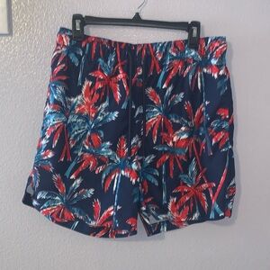 George tropical palm tree blue red swim trucks